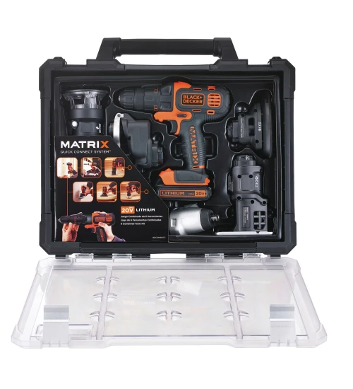 Kit Ferramenta Combinada 6 Em 1 Matrix 20v c/ 2 baterias - BlackDecker - Bdcdm6kitc-BR